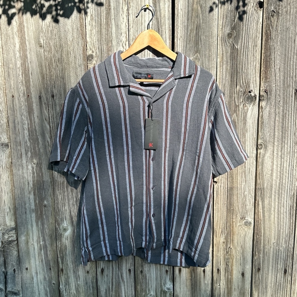 Generation XYZ Striped Short Sleeve Button-Up – NWT